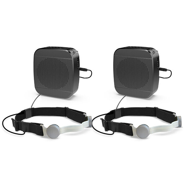 whisper headset with voice amplifier